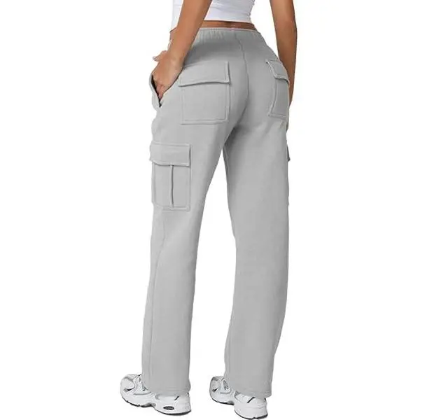QINSEN Apparel BBL Sweat Pant Womens Casual Long Fleece Cargo Pants with Pockets Baggy Vintage