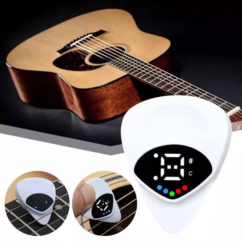 Portable 2-in-1 Guitar Pick & Tuner with LCD Display - Compact and Universal for Strings Instruments