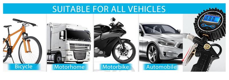 VIVOHOME 2 Pack Digital Tire Inflator with Pressure Gauge, Night Available 250 PSI Air Chuck and Compressor Accessories with Rubber Hose and Quick Connect Attachment for 0.1 Display Resolution