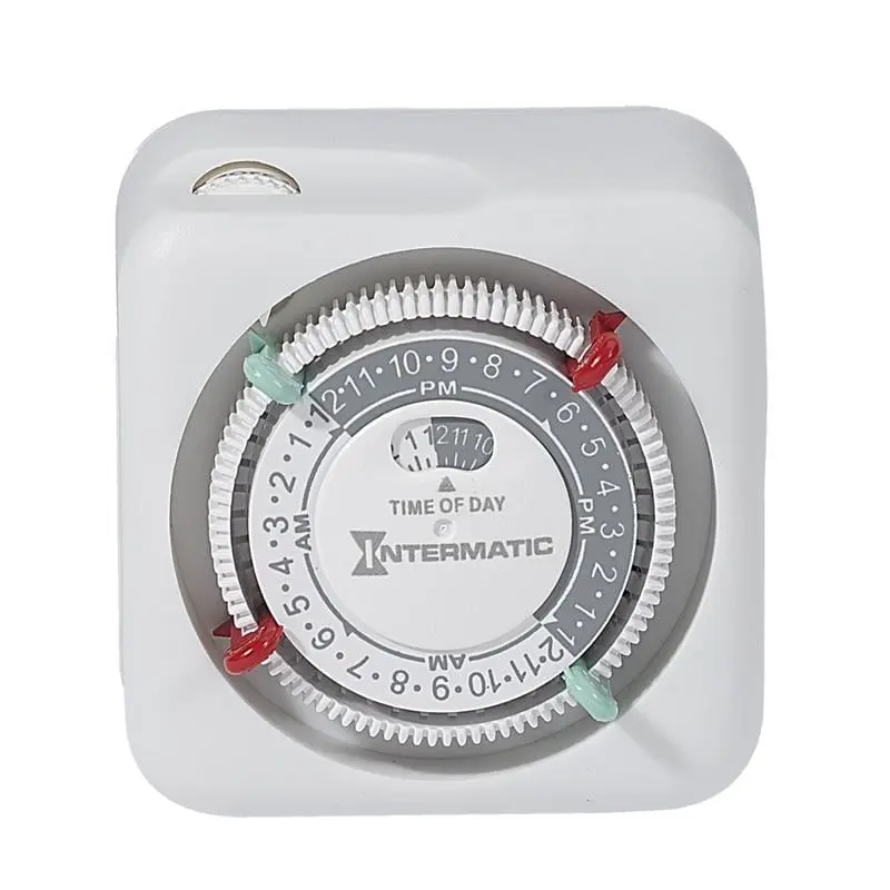 Intermatic Analog 125V Plug-In 24-Hour Programmable Indoor Timer - White, CSA Listed, On/Off Control, High Quality Material