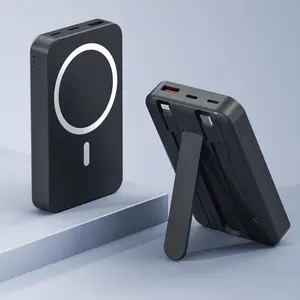 [Selling at a loss]-Magnetic Power Bank 10000mAh with Built-in Cable & Phone Holder, Wireless Portable Charger with USB-C Cable, Compatible with iPhone 12/13/14/15 Plus & Pro Max Series