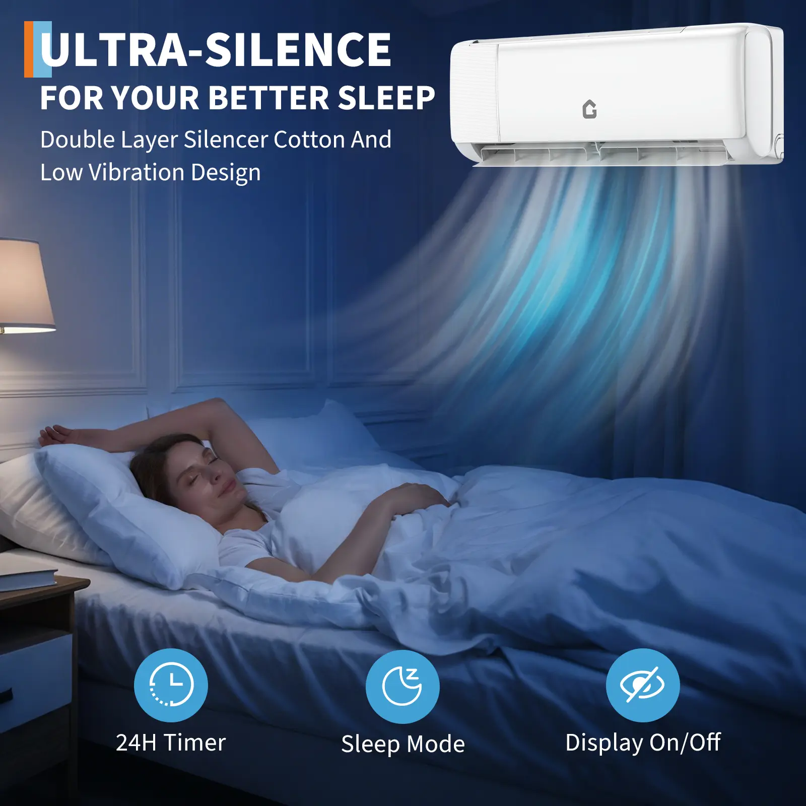 22 SEER Energy Efficient Mini Split AC/Heater – 24,000 BTU Ductless Inverter Heat Pump, WiFi & Alexa, Covers 1,500 Sq. Ft. w/Installation Kit
