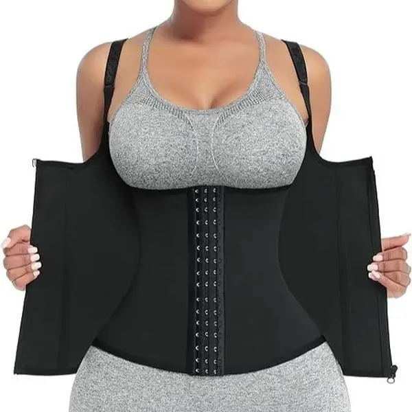 FeelinGirl Women Corset Vest Cincher Trimmer  Sport Girdle with Steel Bones Workout Shapewear with Adjustable Shoulder Strap Trainer Waist Trainer Bustier Fits SummerVibes