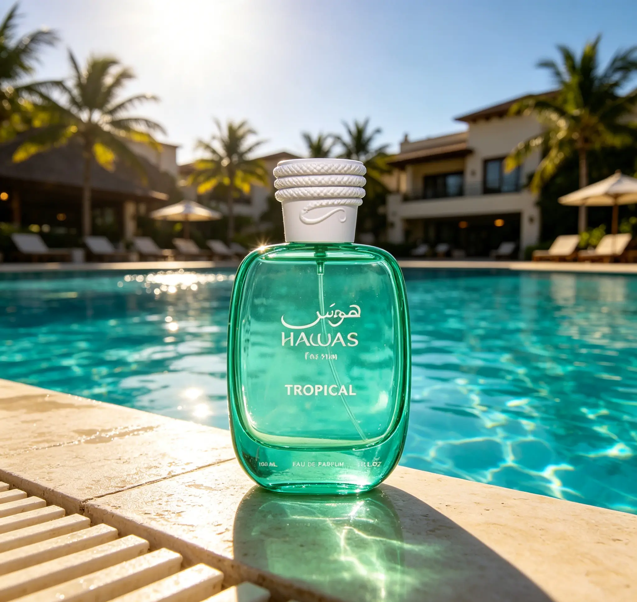 Hawas For Him Tropical Eau De Parfum Spray – 3.38 Fl Oz / 100ml, Long-Lasting Tropical Fruity Fragrance for Men, Fresh Summer Cologne