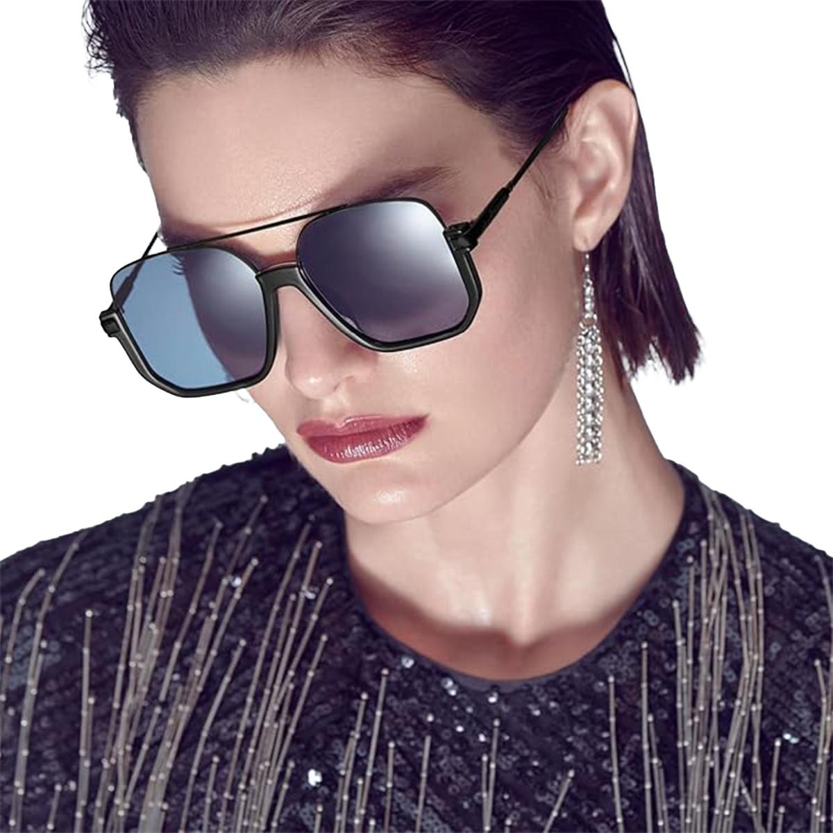 Unisex Classic All-match Tinted Lens Aviator Sunglasses, His and Hers Gifts, Summer Vintage Trendy Glasses, for Men Women Driving Sun glasses Polarized Lens UV Blocking