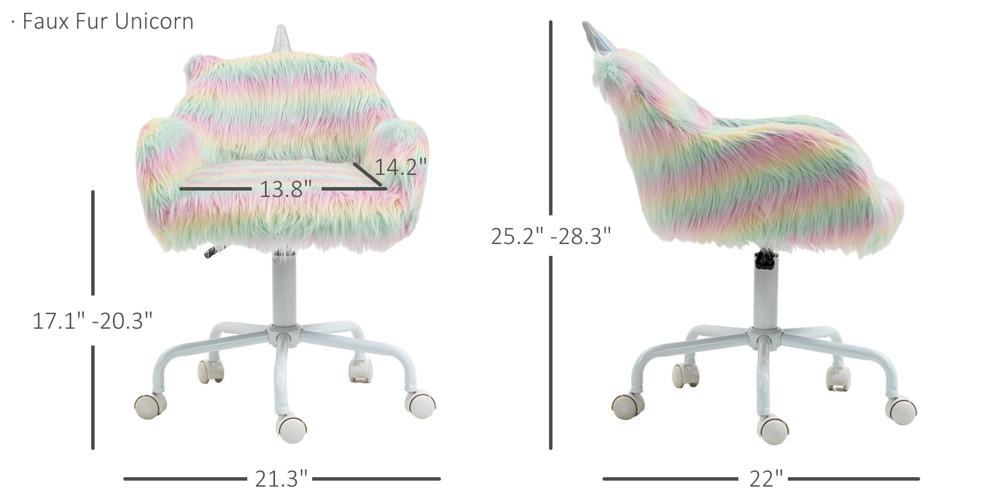 HOMCOM Mid-Back Office Chair, Swivel Vanity Chair with Adjustable Height and Wheels, Computer Desk Chair for Home Office or Bedroom