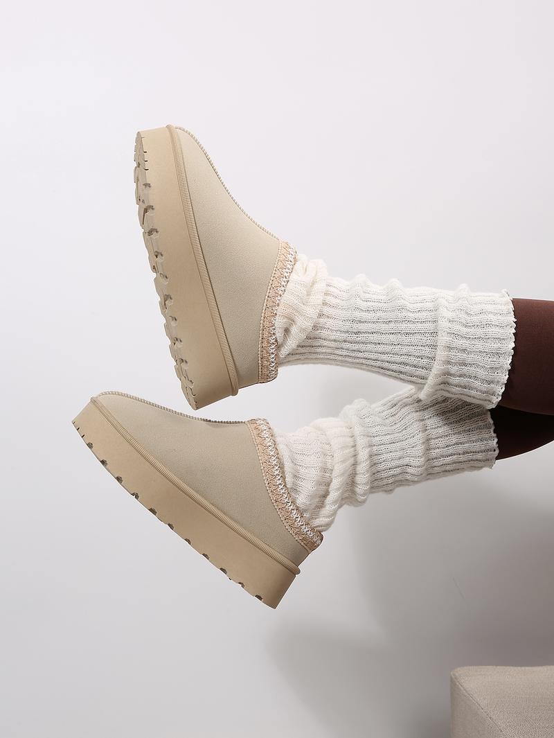 Women's Winter Snow Boots With Plush Lining, Warm Mid-Calf Snowboot, Winter Womensfashion Shoe, Outdoor Walking Boots for Women, Ideal Valentine's Day Gift  Footwear