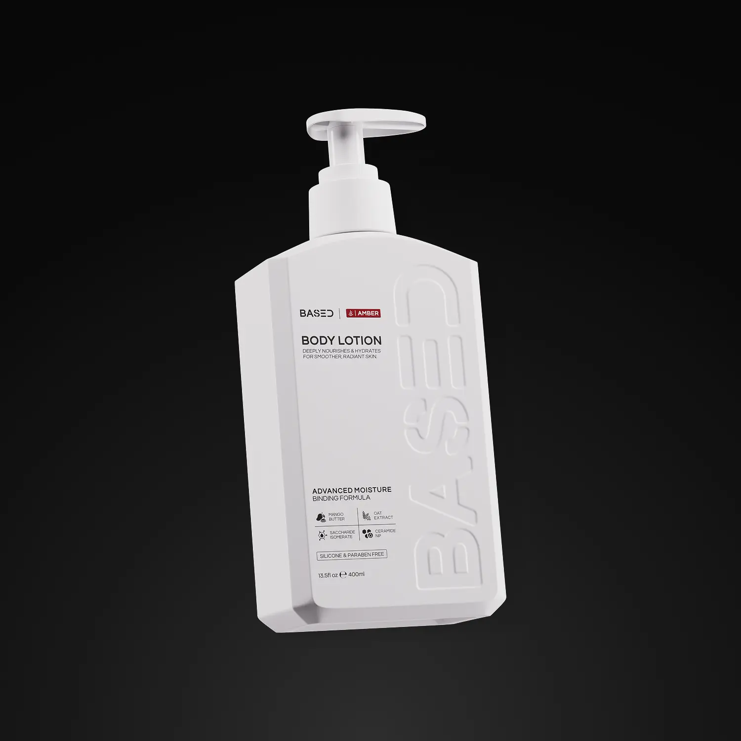 BASED Body Lotion | Amber Scent | Advanced Moisture Binding, Deeply Nourished, Visibly Radiant | Simple, Effective, BASED.