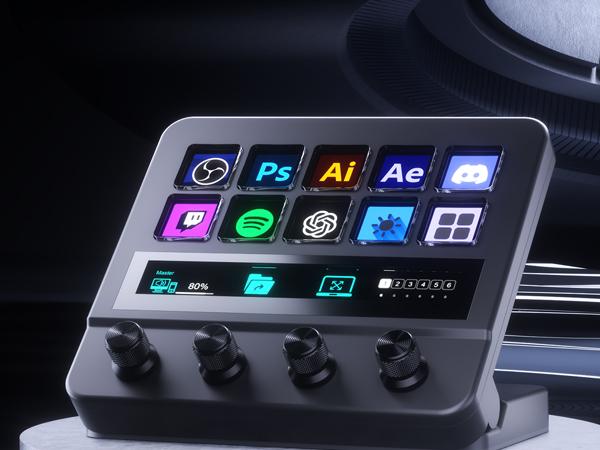 Redragon SS552 Stream Controller - All-in-One Macro Pad with Customization Touch Strip, LCD Keys & Dials, Stream Station for Content Creators, Streaming, Gaming - PC & Mac Compatible