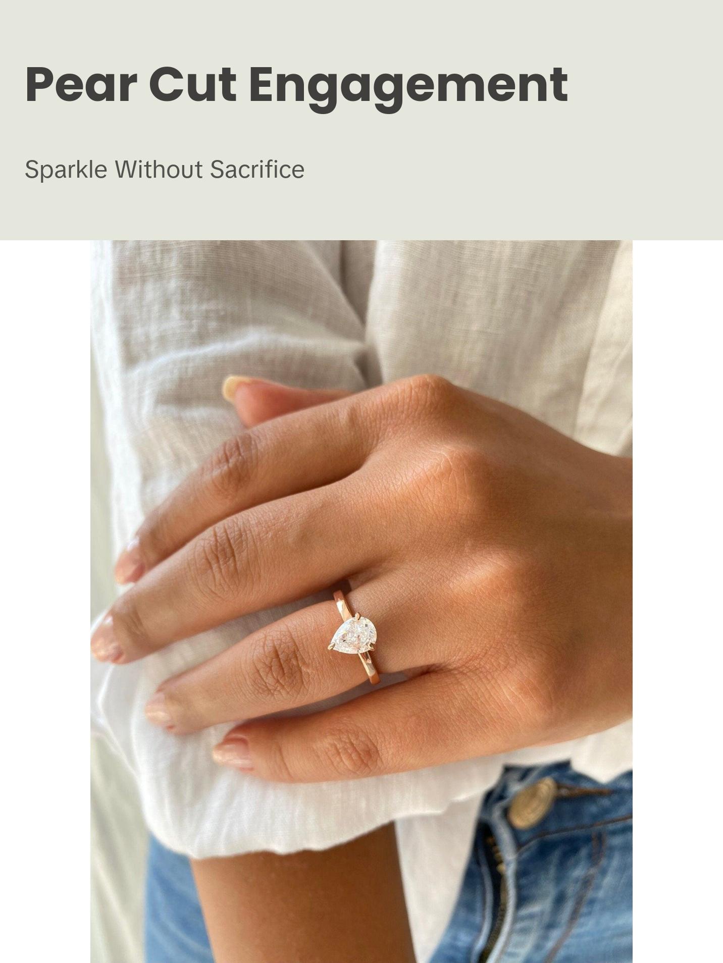 1 Carat Pear Cut Engagement Ring