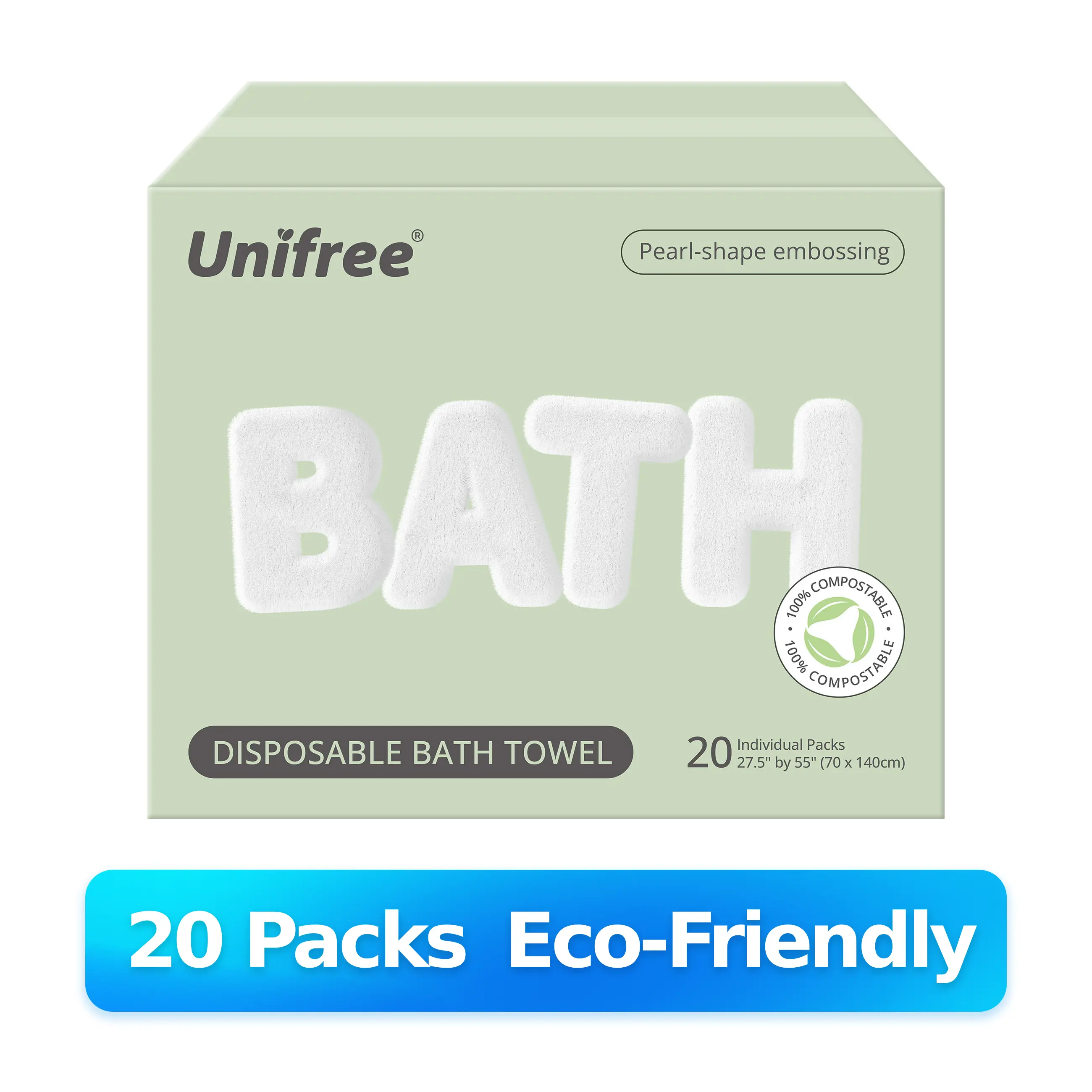 Unifree Large Disposable Bath Towels, Soft, Thick, Eco-Friendly, Individually Wrapped, Portable and Multifunctional, Personal Travel Essentials, Hotel, Gym, beach essentials, tiktokshopsummersale