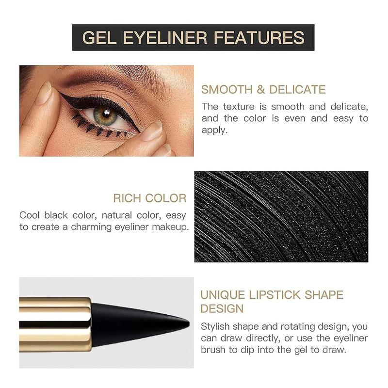 Eyeliner Gel Liner with Precise Tip for Bold Defined Eyes Black Smudgeproof Long-lasting Makeup