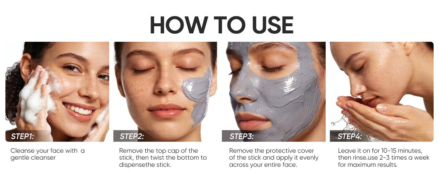 Tivlon Deep Pore Cleansing Blackhead Remover Face Mask Stick, Mud Mask with Natural Alaska Volcano Clay, Gentle Exfoliating, Smoothing Skin, Non-Drying, Skincare Facial Mask,travel essentials sohochic