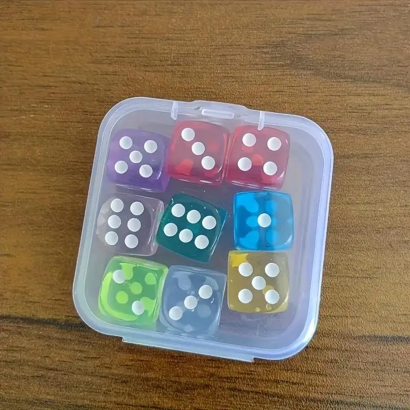 Colorful Dice Set, 1 Box Portable Durable Dice Game Toy, Party Game Supplies for Math Game, Game Lovers & Educational Activity, Polyhedral Dice Set