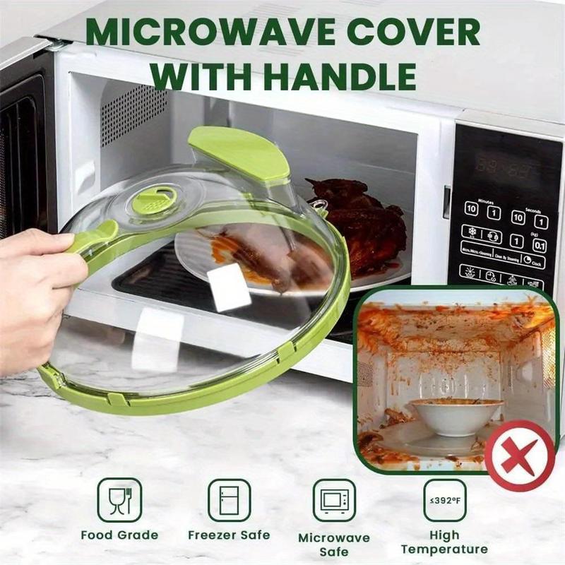 UFORU Microwave Splatter Cover with Water Steamer, 10 inch Clear Microwave Plate Cover Lid for Food, Kitchen Gadgets Accessories for Microwave Oven Kitchenware Utensils UFORU Microwave Splatter Cover with Water Steamer, 10 inch Clear Microwave Plate Cover Lid for Food, Kitchen Gadgets Accessories for Microwave Oven Kitchenware Utensils