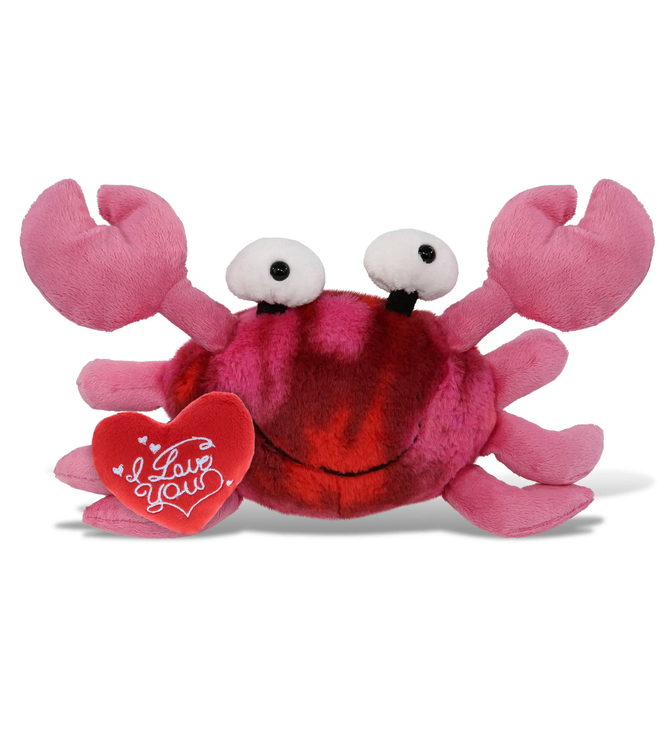 PLUSH I LOVE YOU RED HEART - SUPER-SOFT PLUSH - PINK TIE-DYE CRAB 12"