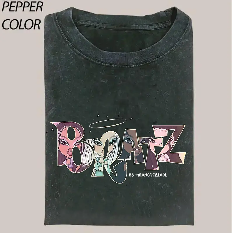 Vintage Bratz Graphic T-Shirt, Bratz Shirt, World Tour, Y2k Tops Men Women Casual Cotton Short Sleeve Plus Size Tshirt, Gym Shirt, Gift for Fan Bratz, Trending Shirt 2025