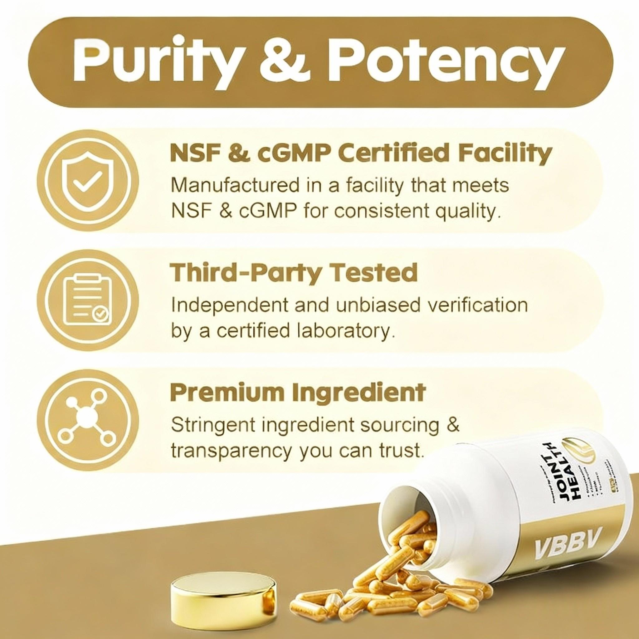 VBBV Joint Health Supplement with Glucosamine Chondroitin MSM & Turmeric 120 Capsules for Women & Men Optimum Joint Bone & Immune Health Support joint  replacement joint pain relief