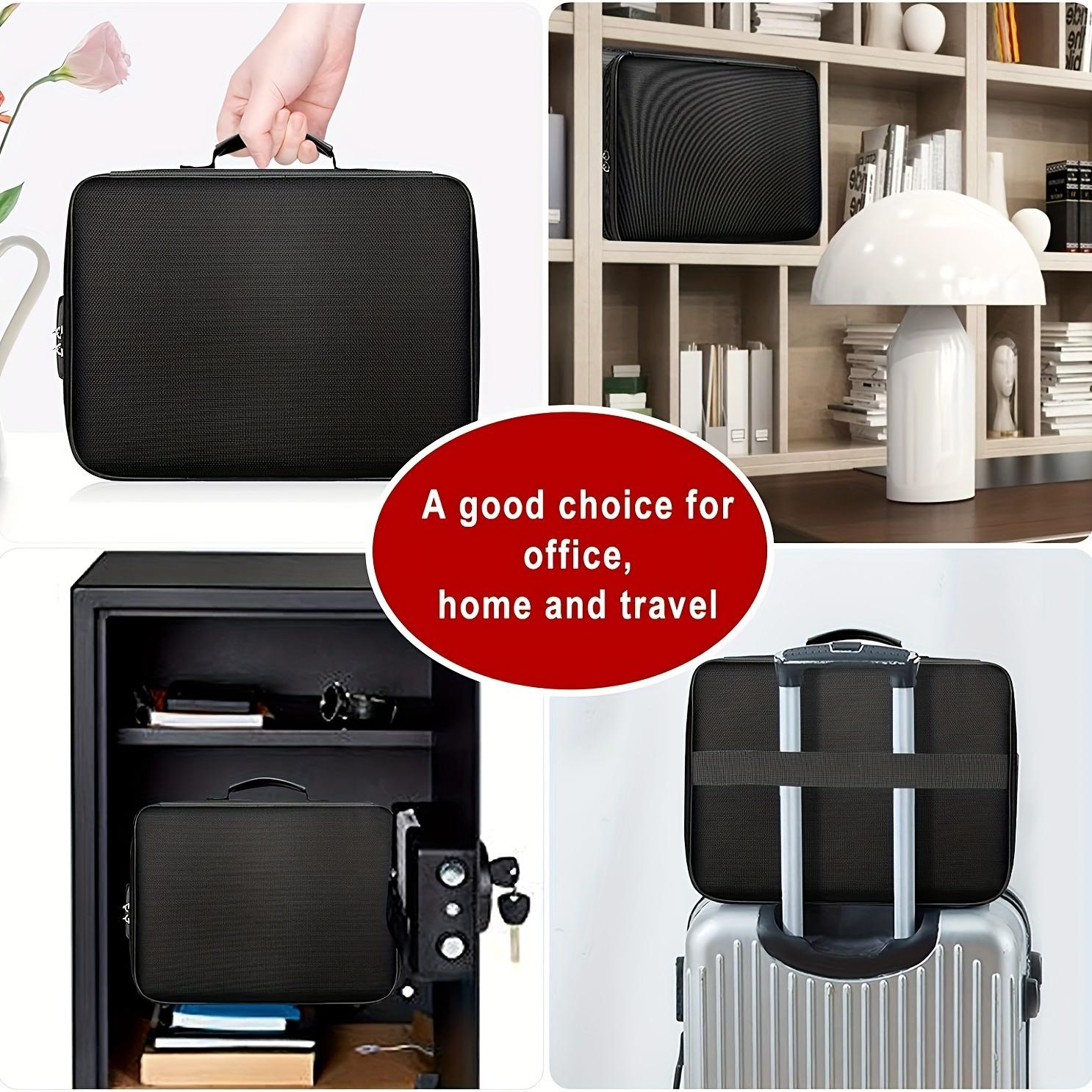 Portable Multi-Layer Document Storage Bag with Password Lock for Office and Travel Use, Water-Resistant Multi-Layer Fireproof Document Bag with Lock & Money Pouch
