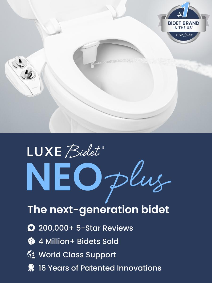 NEO 185 Plus 2-Pack Bidet Attachments, Rear and Feminine Wash, Cold Water, Easy slide in installation - No plumbing experience needed