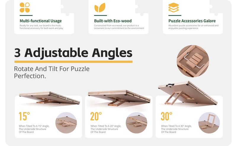 1000 Pieces Rotating & Tilting 2-in-1 Puzzle Board 22" x 30" with 4 Drawers 1 White Puzzle Mat 1 Lazy Susan , Wooden Portable Storage Jigsaw Puzzle Table with Handle Ideal Gift，Spinning Tilting Portable Jigsaw Puzzle Table for Adults Professional Puzzle