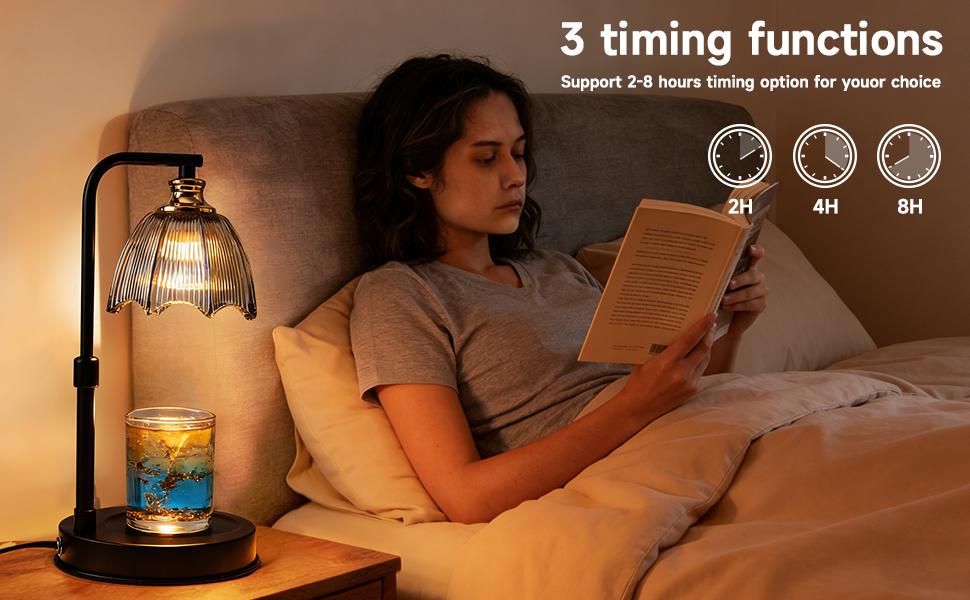 Candle Warmer Lamp with Timer & Adjustable Height - Electric Wax Melt Warmer for Scented Jar Candles - Dimmable Aesthetic Room Decor - House Warming Gifts New Home, Birthday Gifts for Women Mom