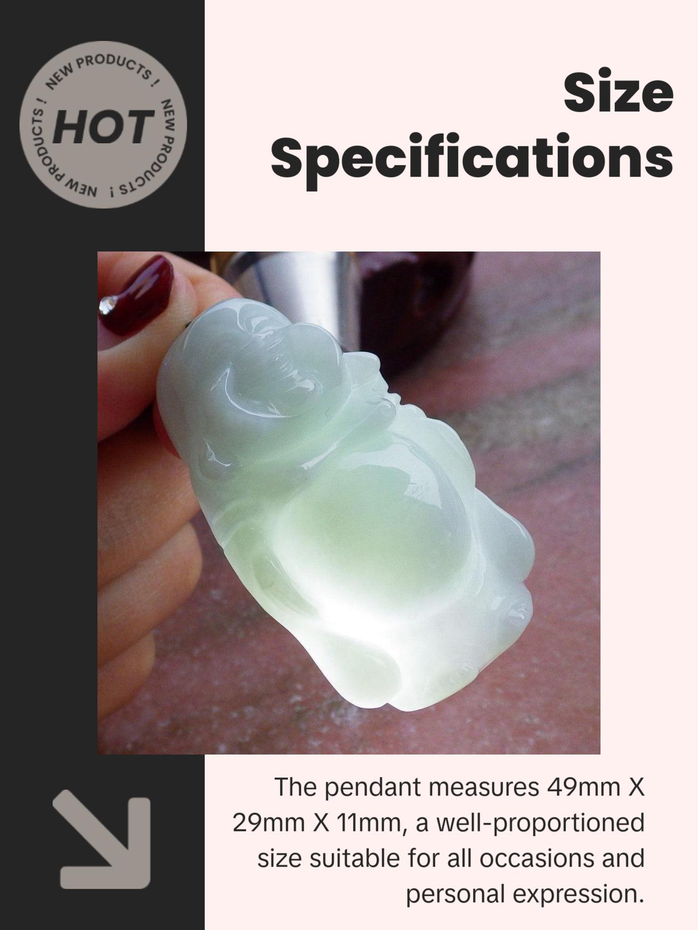 Certified Hand Carved Green Natural Myanmar Burma A Jade Jadeite Buddha God Lucky Amulet Pendant Necklace