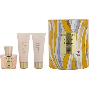Acqua Di Parma Rosa Nobile Set-Eau De Parfum Spray 3.4 Oz & Body Cream 2.5 Oz & Bath And Shower Gel 2.5 Oz (Emilio Pucci Edition) For Women