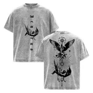Icarus Oversized Streetwear Tee | Gothic Angel Graphic Shirt