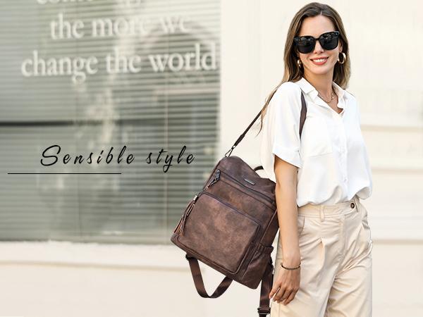 CLUCI TikTokShopSpringGlowUp Leather Backpack Purse for Women Designer Ladies Large Travel Convertible Shoulder Bag Luxury Durable travel backpack