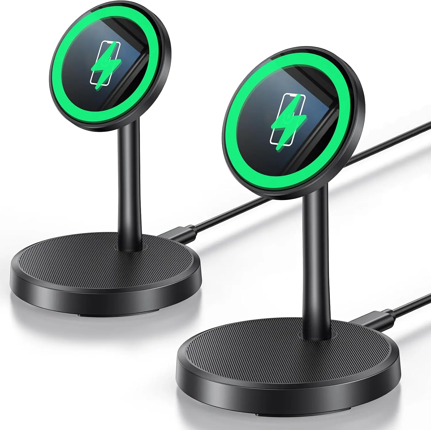 OANDYS 2-Pack 15W Super Fast Magnetic Wireless Charger Stand, Mobile Adapter with Magnetic Charging Design for iPhone 17/17 Air/17 Pro/17 Pro Max/16/15/14/13/12 Series, Cable-Compatible Charging Station for Pad/AirPods
