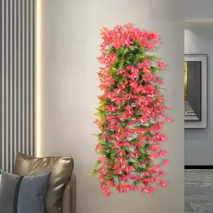 Rustic Artificial Wall Hanging Flowers, Farmhouse Style Faux Floral, Vintage Hanging Flower Ornament for Home Wall