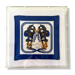 Brides de Gala Acrylic Shadow Box Framed Vintage Silk Scarf 10"