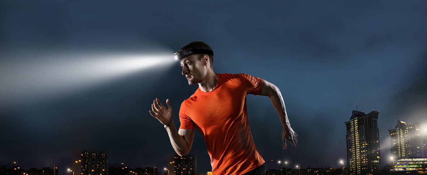 Lepro LED Headlamp Rechargeable - Super Bright Head Lamp with 5 Modes for Camping & Hiking Gear Essentials, IPX4 Waterproof Headlight Flashlight with Red Light, USB Cable Included