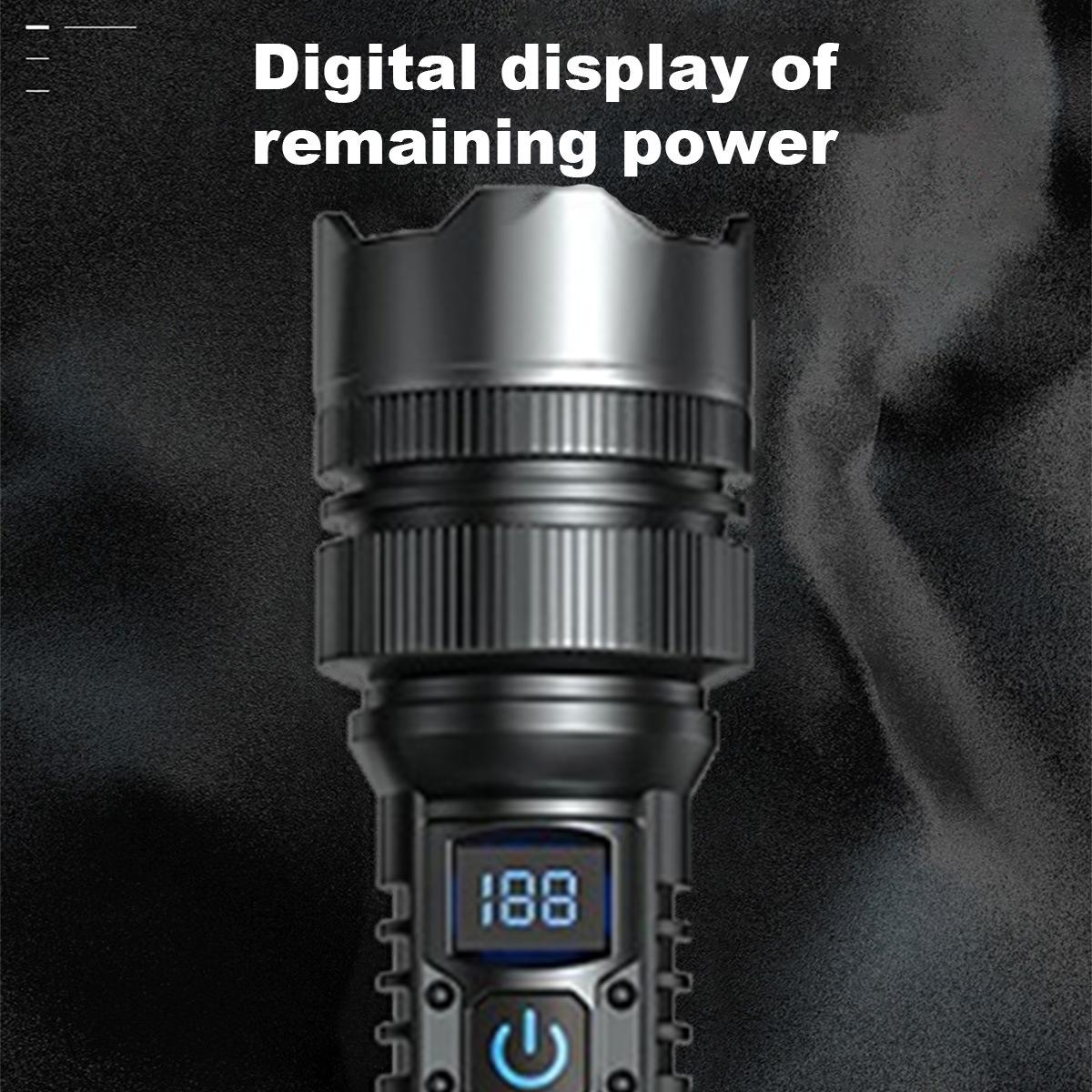 2-in-1  FLASHLIGHT with Charging Phone Function | Super Bright, USB Rechargeable, Zoomable | Camping, Emergency, Fishing Torch light strong light flashlight