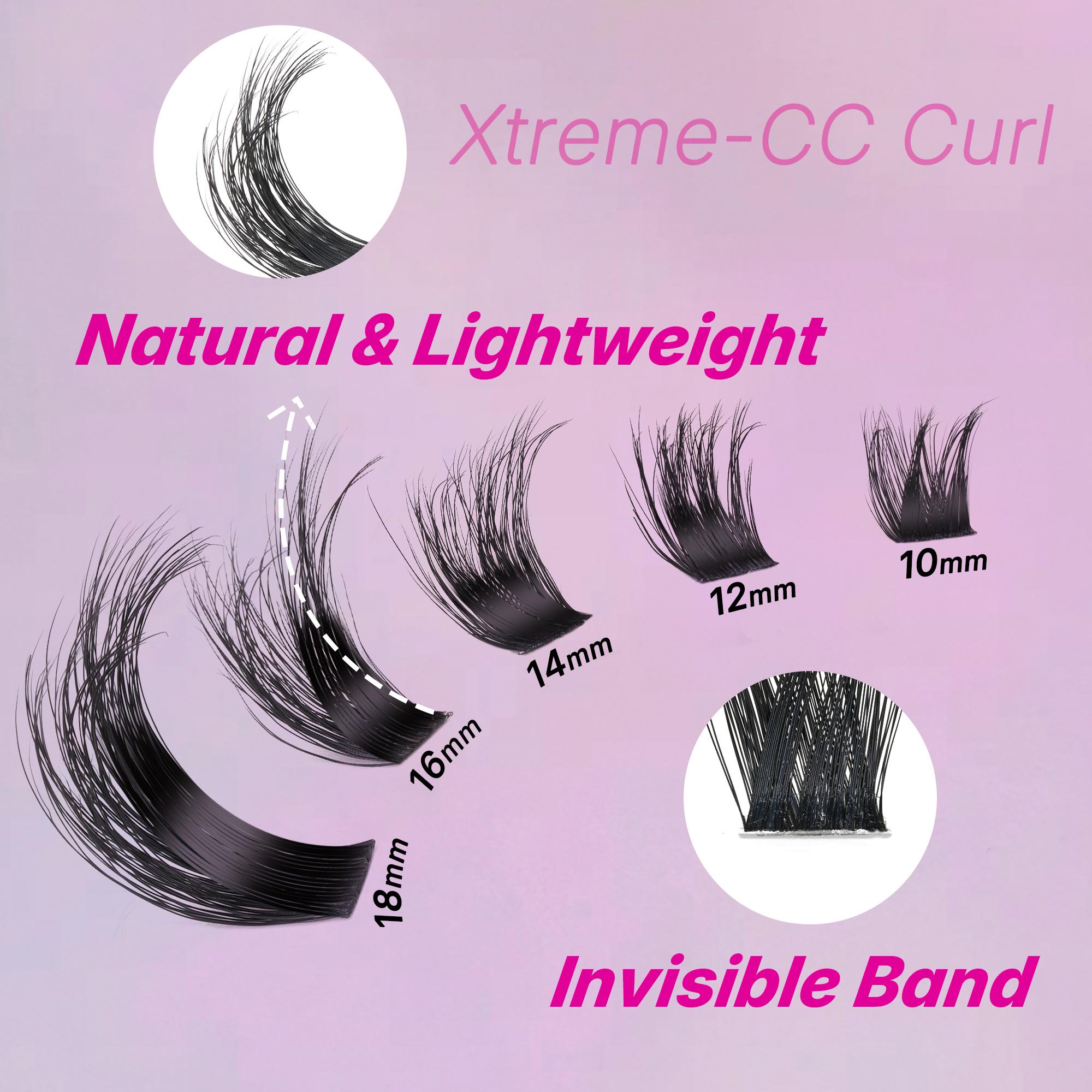 VEYESBEAUTY VB-Xtreme Cluster Lashes 3D DIY Mixed Length Individual Eyelashes Soft Durable Matte Black Fluffy for Makeup Cosmetic Eyelashes Extensions