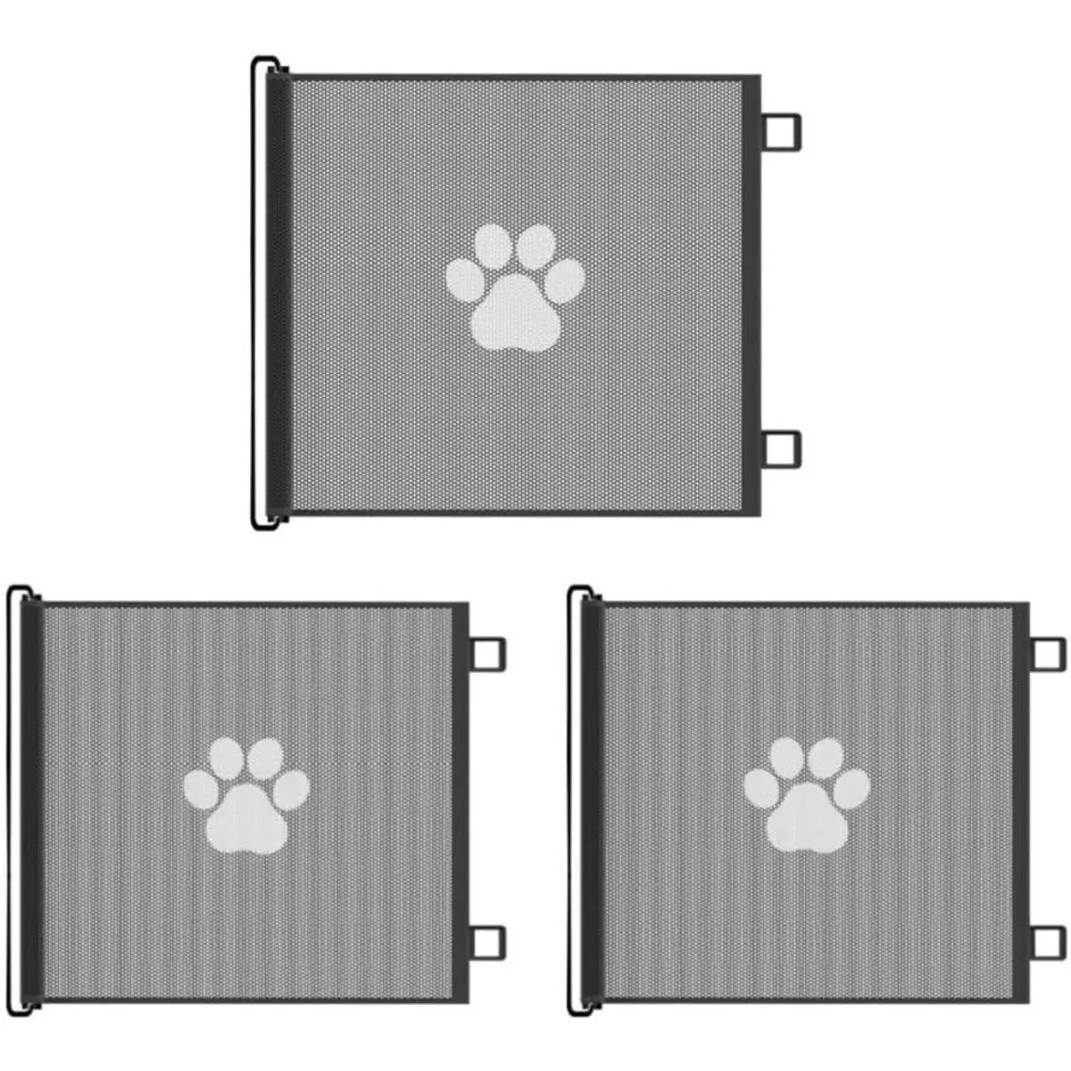 Retractable Dog Gate – Extra Wide Mesh Pet Barrier for Doorways, Stairs & Hallways – Adjustable Safety Gate for Dogs & Cats Playpen Paws Home Easy Maintenance Universal Fit System Durable Mesh Construction
