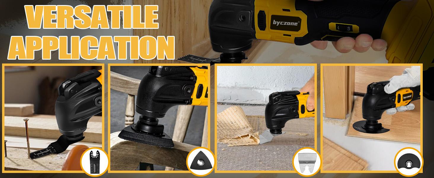 Oscillating Multi Tools for Dewalt 20V Battery, Multi-Use Cutting and Sanding Tool, 4°Oscillation Angle, 6 Variable Speeds, Quick-fit Blade Design with 22pcs Accessories for Cutting, Sanding, Scraping