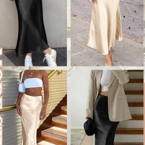Maxi Skirts for Women Elegant Black Satin Skirt Midi Skirt Fall Skirts for Women 2024 High Waisted Long Skirts Work Skirts