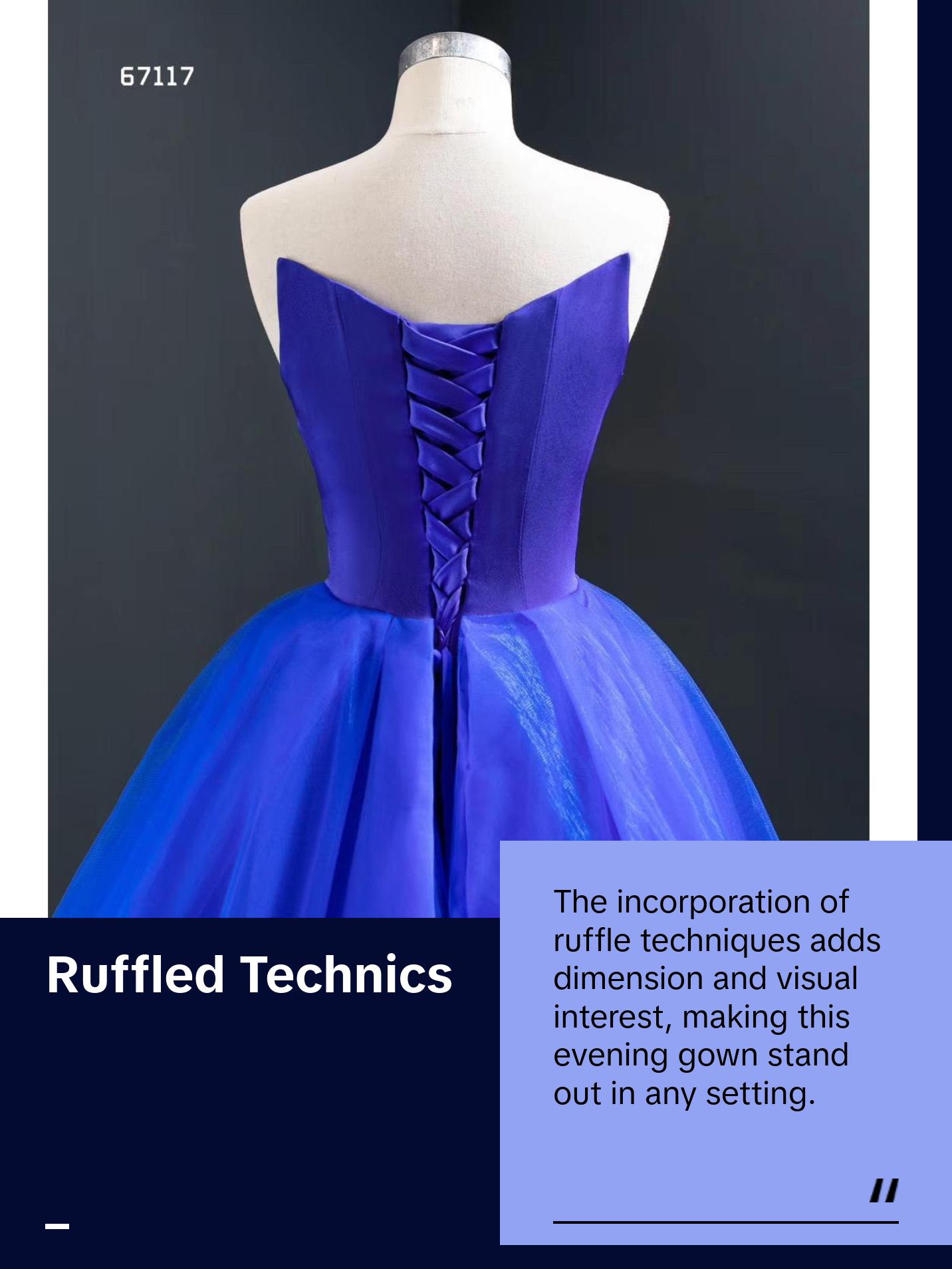 Blue Trumpet Sexy Mermaid Elegant Detachable Train Evening Gown