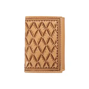 Nocona Men's Large Basketweave Trifold Wallet