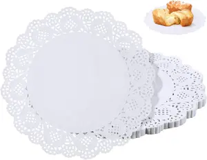 100 Pieces Paper Doilies, 12 Inch Doilies for Food, Disposable Lace Paper Doilies for Tables, round Paper Placemats Bulk for Cakes Desserts Crafts (White) Svalor