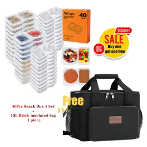 Nifogo New Year Home Decor Day Super Combo Insulated Thermal Lunch Bag + 20/40Pcs Reusable Snack Containers for Home & Outdoor