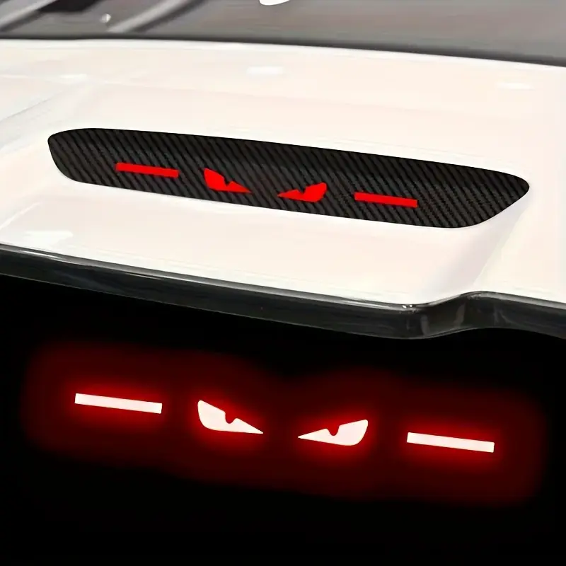 Stylish Car Merch Signal Light Sticker - Car Vehicle Decoration, High-Position Brake Lamp Decal, Carbon Fiber Look, Durable PET Material, Front-Paste Safety & Style Enhancer for summerwins DIY Bag Accessories