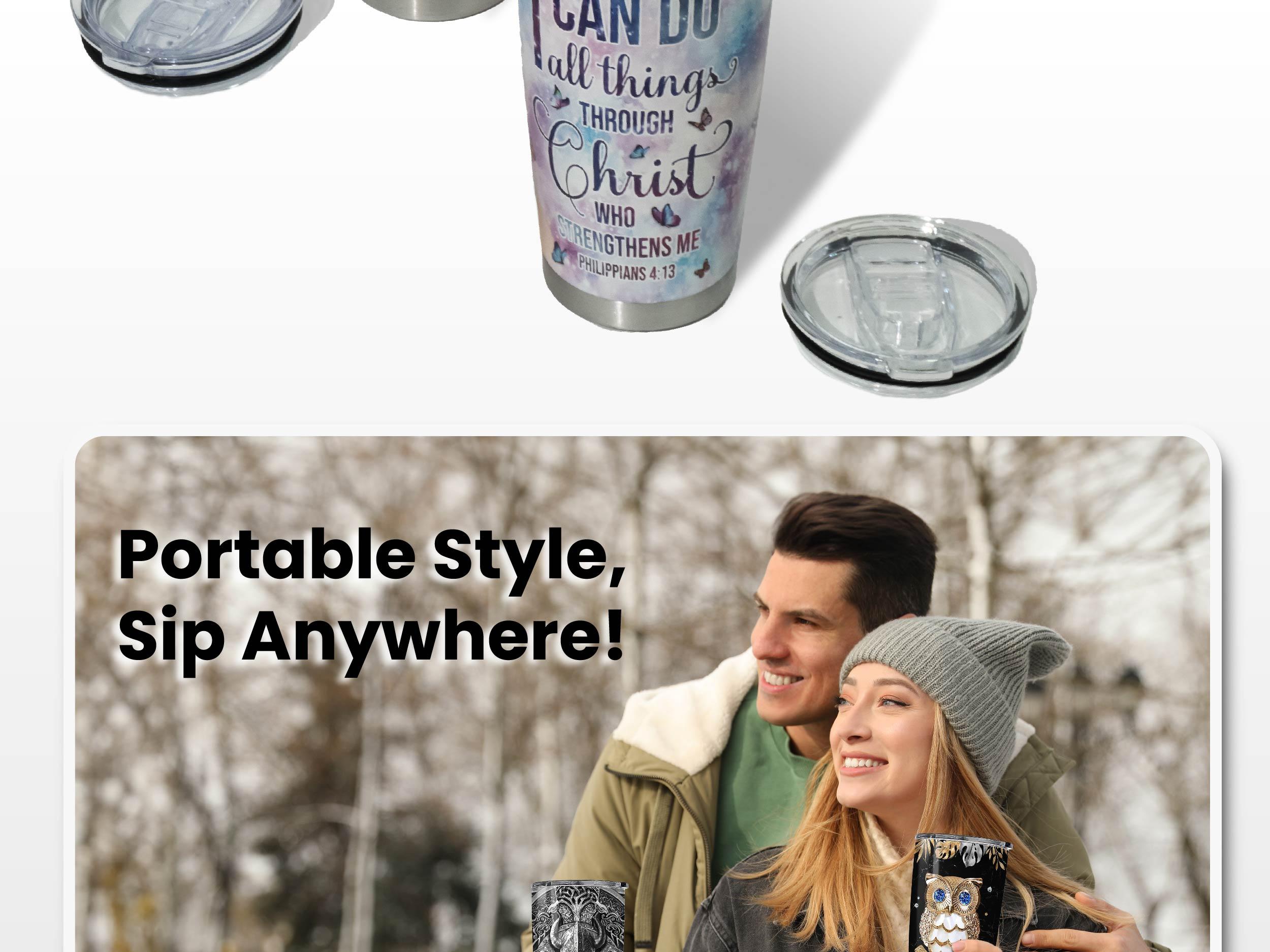 SANDJEST Hunting Collection 20oz Coffee Tumbler with Lid, Portable Travel Mug, Stainless Steel Insulated Drinkware for Birthday Father's Day Men Gift