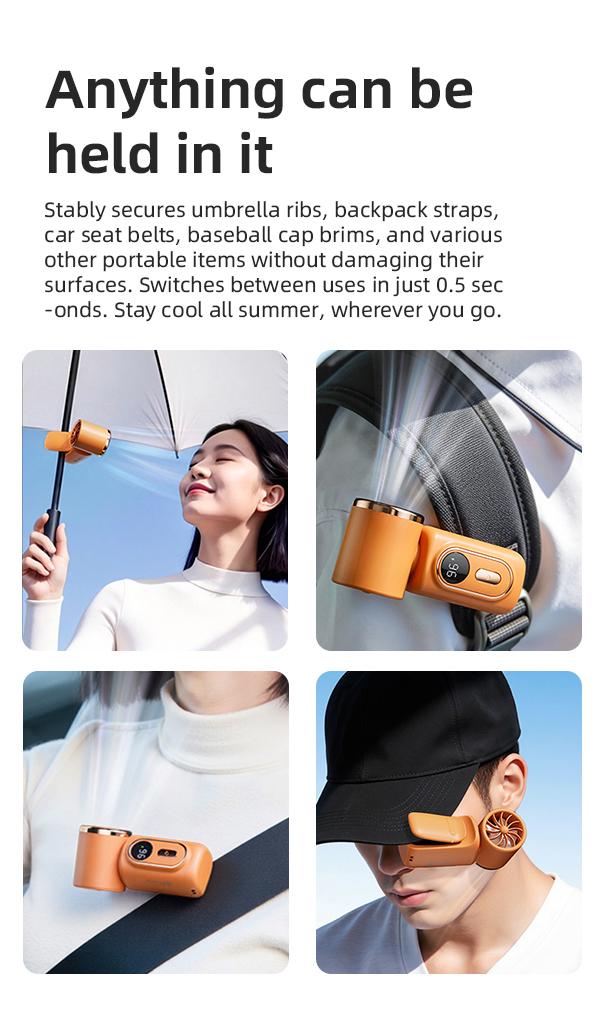 Mini Portable Handheld Clip Fan, 3-in-1 Rechargeable 3000mAh Battery, 5 Speeds, 180° Adjustable Airflow, USB Cooling, Perfect for Travel, Office, and Personal Use - Protection Mini Portable Handheld Clip Fan, 3-in-1 Rechargeable 3000mAh Battery, 5 Speeds, 180° Adjustable Airflow, USB Cooling, Perfect for Travel, Office, and Personal Use - Protection