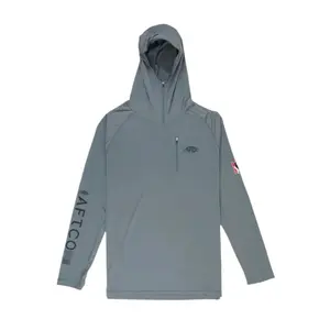 Aftco Jason Christie Hooded LS Performance Shirt - Steel