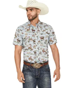 Pendleton Men's Laramie Wild Horse Print Short Sleeve Snap Western Shirt - Ra1257-79702
