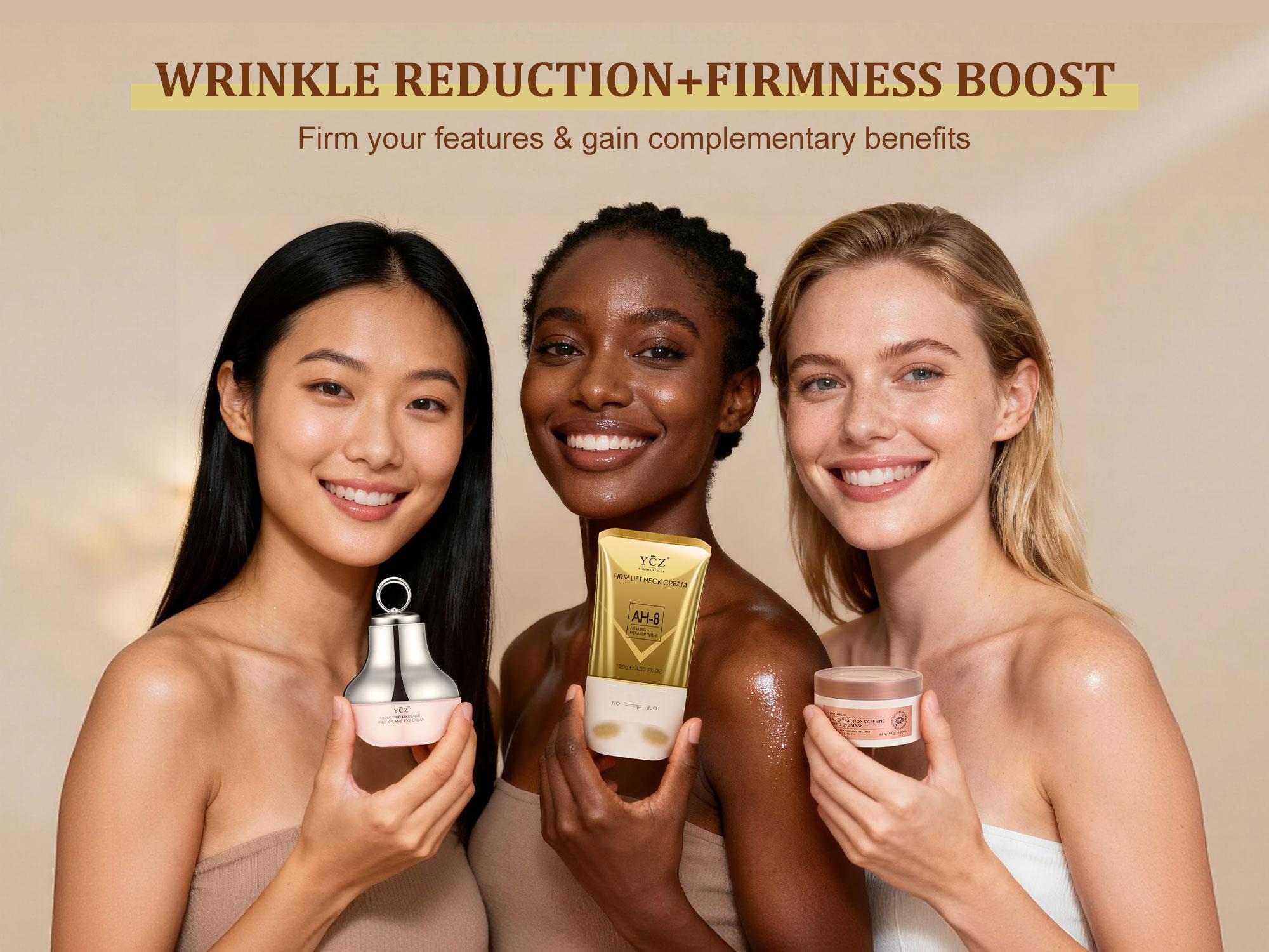 YCZ Electric Massage Eye Cream with Caffeine & Hyaluronic Acid for Dark Circles Firming Fine Lines Hydrating Moisturizing Radiant Skin Care with Red Light Micro-Vibration Head