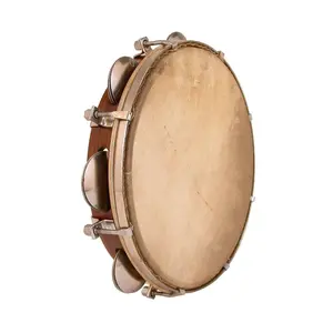 10" Tunable Pandeiro Sheesham Riq Goatskin Tambourine Percussion Pandeiro Riqq